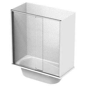 Pacific Enclosure Tiled Wall Shower over Bath