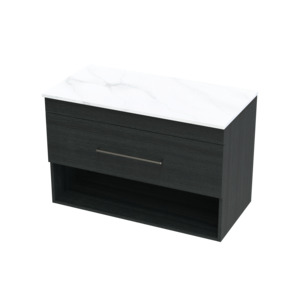 Wall Hung Vanities: Cashmere Pro Arctic 900 Drawer Open Wall Vanity
