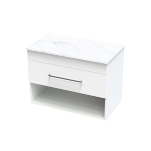 Wall Hung Vanities: Cashmere Pro Arctic 800 Drawer Open Wall Vanity