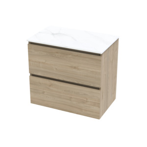 Wall Hung Vanities: Cashmere Pro Arctic 750 Double Drawer Wall Vanity