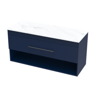 Wall Hung Vanities: Cashmere Pro Arctic 1200 Drawer Open Wall Vanity