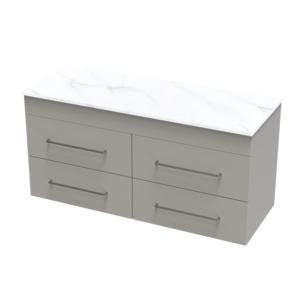 Wall Hung Vanities: Cashmere Pro Arctic 1200 4 Drawer Wall Vanity