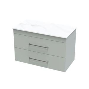 Wall Hung Vanities: Cashmere Pro Arctic 900 Double Drawer Wall Vanity