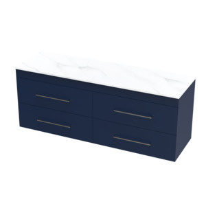 Cashmere Pro Arctic 1500 Double Bowl Double Drawer Wall Vanity