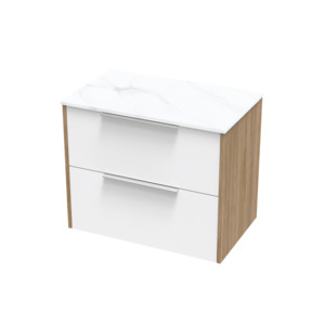 Nikau Pro Arctic 750 Double Drawer Two Tone Wall Vanity
