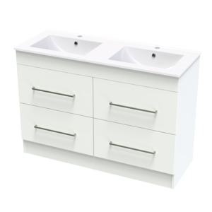 Floorstanding Vanities: Cashmere Valley 1200 Double Bowl 4 Drawer Floor Vanity