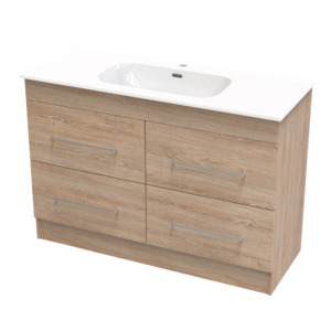 Floorstanding Vanities: Cashmere Aura 1200 4 Drawer Floor Vanity