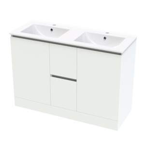 Floorstanding Vanities: Pinnacle Valley 1200 Double Bowl Classic Floor Vanity