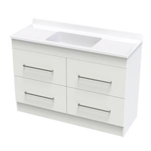 Floorstanding Vanities: Cashmere Statesman 1200 4 Drawer Floor Vanity
