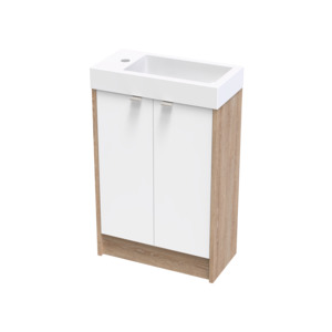Hand Basins: Nikau 500 Hand Basin Two Tone Floor Vanity