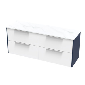 Nikau Pro Arctic 1500 Double Bowl Double Drawer Two Tone Wall Vanity