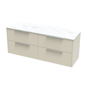 Nikau Pro Arctic 1500 Double Bowl Double Drawer Wall Vanity