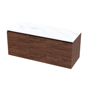 Pinnacle Pro Arctic 1200 Double Bowl Single Drawer Wall Vanity