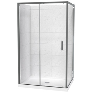 Cezanne Rectangle 2 Sided Sliding Door Shower for Tiled Walls