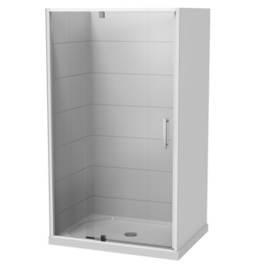 Showers For Tiled Walls: Millennium Rectangle 3 Sided Pivot Door Shower for Tiled Walls