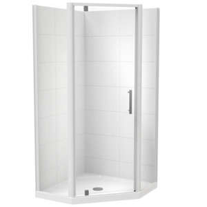Millennium Angle Corner 2 Sided Pivot Door Shower for Tiled Walls