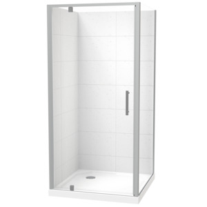 Showers For Tiled Walls: Millennium Square 2 Sided Pivot Door Shower for Tiled Walls
