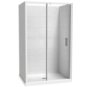 Cezanne Rectangle 3 Sided Sliding Door Shower for Tiled Walls