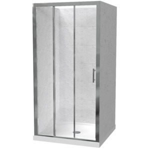 Showers For Tiled Walls: Cezanne Square 3 Sided Sliding Door Shower for Tiled Walls