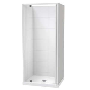 Sierra Rectangle 3 Sided Pivot Door Shower for Tiled Walls