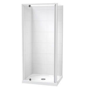 Sierra Rectangle 2 Sided Pivot Door Shower for Tiled Walls