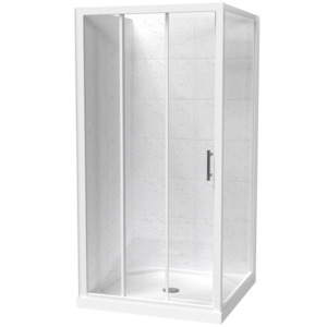 Showers For Tiled Walls: Cezanne Square 2 Sided Sliding Door Shower for Tiled Walls