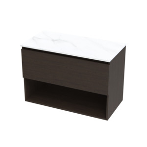 Pinnacle Collection: Pinnacle Pro Arctic 900 Drawer Open Wall Vanity