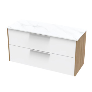 Nikau Pro Arctic 1200 Double Drawer Two Tone Wall Vanity
