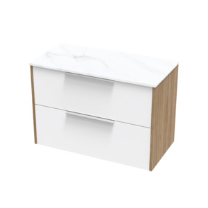 Nikau Pro Arctic 900 Double Drawer Two Tone Wall Vanity
