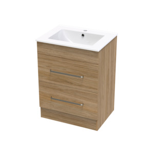 Pacific 600mm Double Drawer Floor Vanity