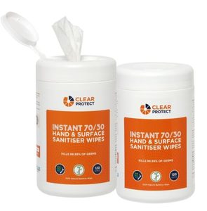 Products: Clear Protect Instant 70/30 Hand & Surface Sanitiser Wipes