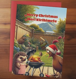 Greeting Card: BBQ Chicken Christmas Card
