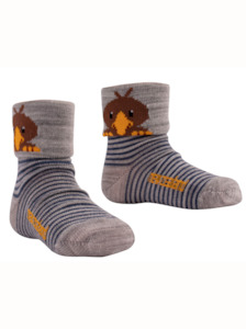 Childrenswear: Kiwi Stripe Merino Socks 0-2 years
