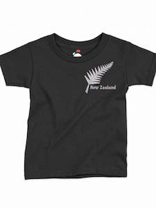 Childrenswear: Embroidered Silver Fern T Shirt