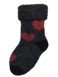 Childrenswear: Heart Possum Merino Socks  0 - 4 years