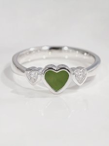 Nick Von K: Lovebug Ring with Pounamu & Cubic Zirconia
