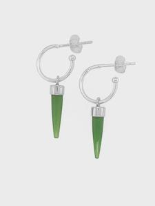Nick Von K: Pounamu Skinny Point Earrings