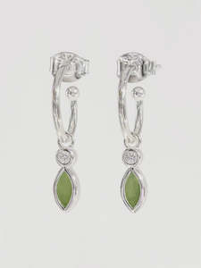 Nick Von K: Nick von K Pounamu/Cubic Z Blossom Earrings