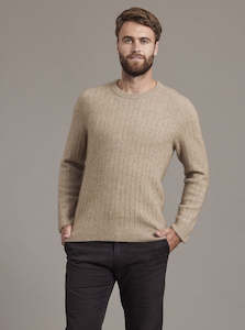 Possum And Merino Knitwear: Mens Crew Rib Jumper by McDonald