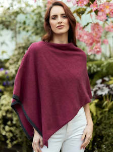 Possum And Merino Knitwear: Two Tone Poncho by Merinomink
