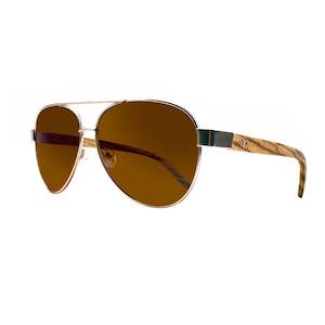 Sunglasses: Polarised Wooden Sunglasses - Aviator - 522SG