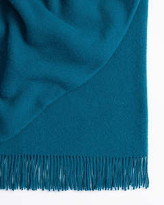 Nevis Lambswool Throw in Turquoise