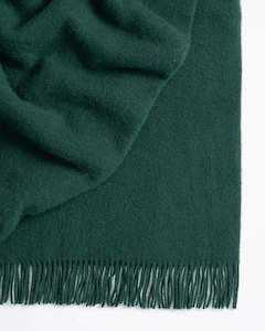 Nevis Lambswool Throw in Forest