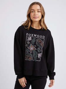Clearance: Paisley Crew Sweater in Black - Last One Sz 8