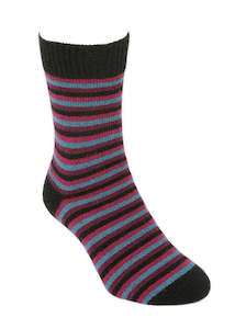 Mothers Day Socks: Possum Merino Multi Stripe Socks By Lothlorian