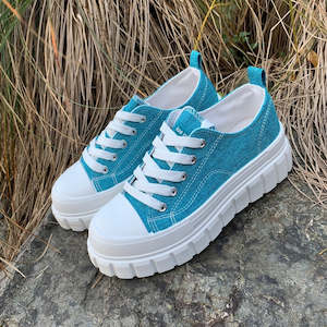 Sale Footwear: Runna Aqua Textile Sneaker