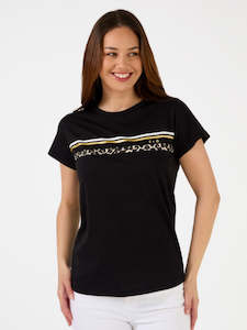 Black Icon Stripe T Shirt