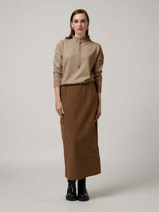 Everyday Drawstring Sweater in Latte