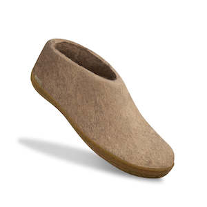 Glerups Felted NZ Wool Shoe With Honey Rubber Sole - Sand