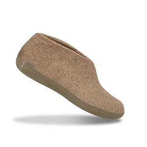 Glerups Shoe: Glerups NZ Felted Wool Shoe with Leather Sole - Sand